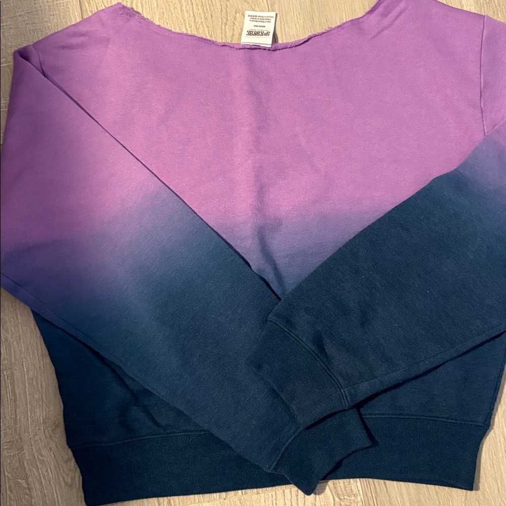 PINK Victoria's Secret Kids Purple and Navy Ombre Sweatshirt - Picture 5 of 5